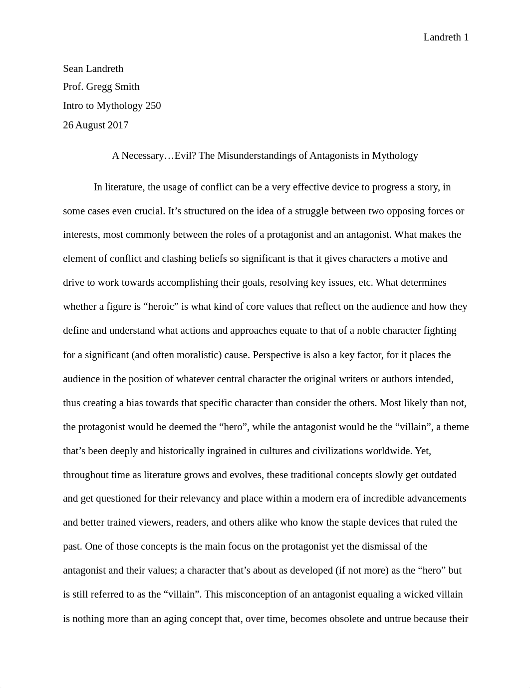 Mythology Essay - The Misunderstandings of Antagonists in Mythology.docx_d2mk9l876li_page1