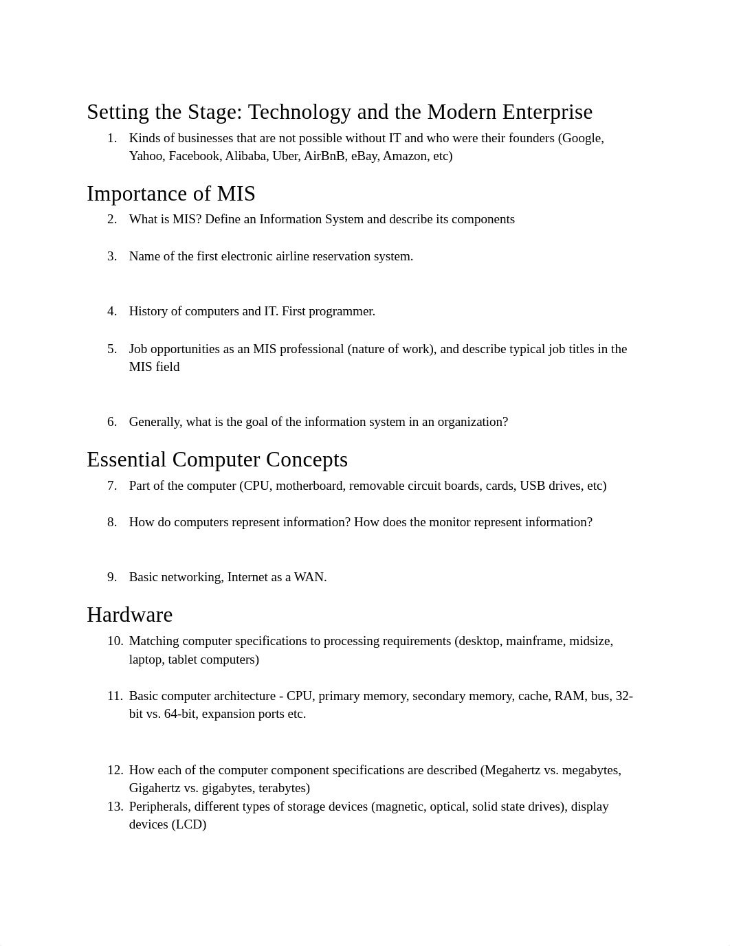 MIS 2201 Exam 1 Review Sheet - Copy.docx_d2n4svbi14j_page1