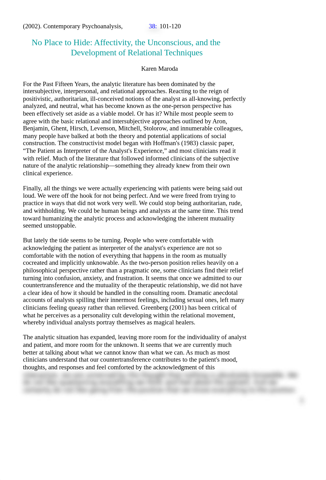 Maroda -No Place to Hide- Affectivity the Unconscious and the Development of Relational Techniques.d_d2nfmqtrjhb_page1