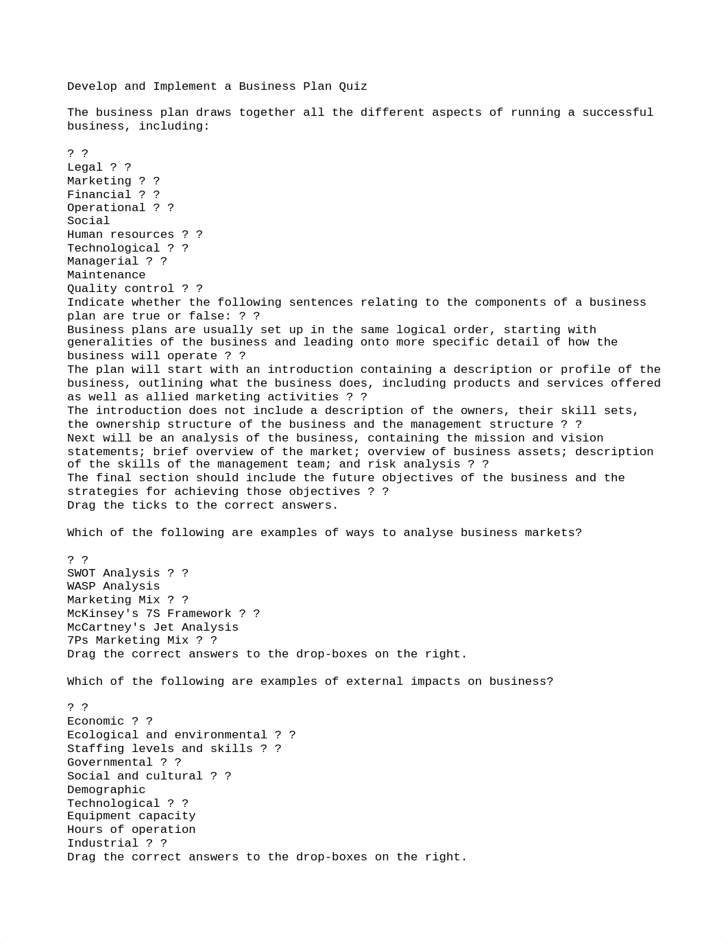Develop and Implement a Business Plan Quiz.txt_d2okxr5hld1_page1