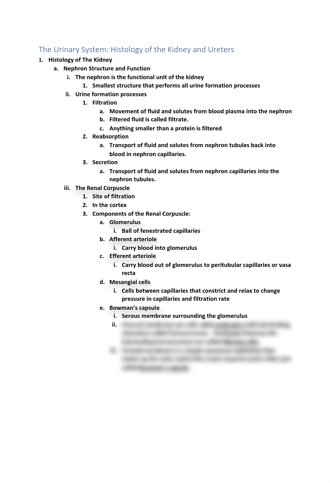 02 The Urinary System_Histology of the Kidney and The Ureters Notes.pdf_d2omn9jsksu_page1