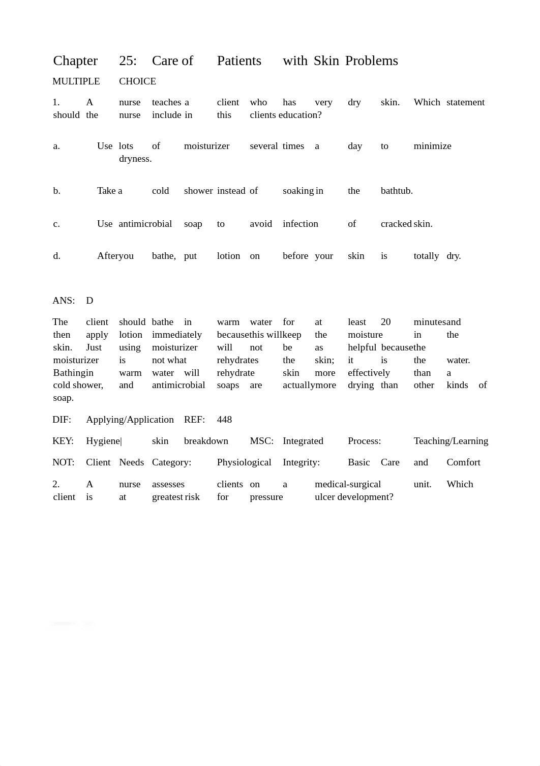 Chapter 25 Care of Patients with Skin Problems.docx_d2oodxbi9ds_page1