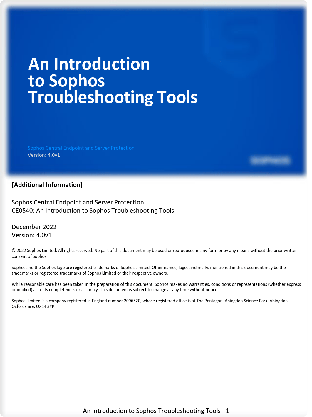 CE0540 4.0v1 An Introduction to Sophos Troubleshooting Tools.pdf_d2opjfjmwyx_page1