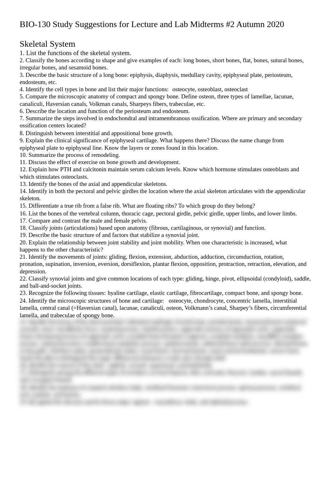 BIO-130 Study Suggestions for Lecture and Lab Midterms #2 Autumn 2020 (1).docx_d2pcej58raj_page1