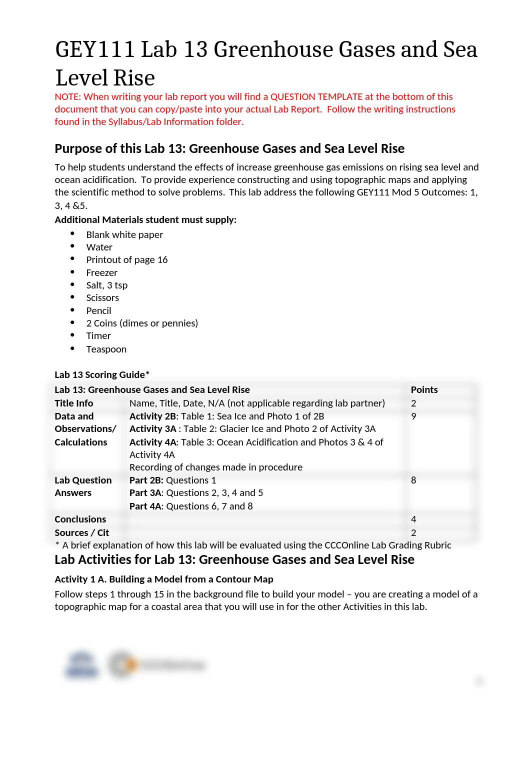 GEY111Lab13_StudentResponseGuide_GreenhouseGasesandSeaLevelRise rev2.docx_d2pglkoprv7_page1