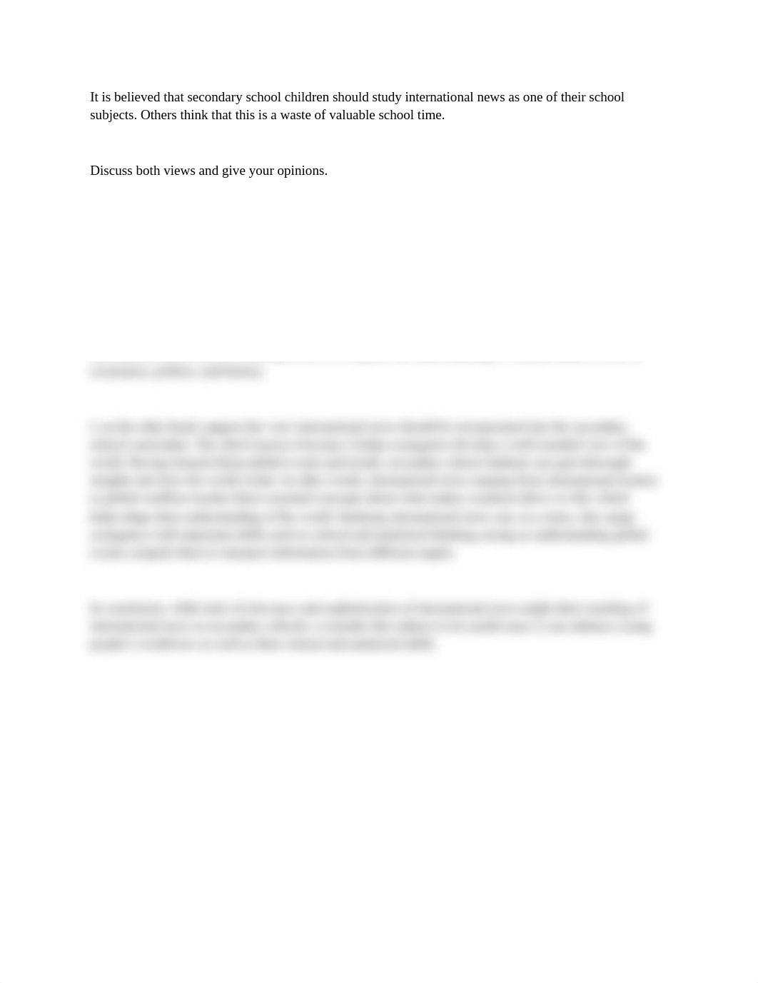 It is believed that secondary school children should study international news as one of their school_d2phlb2juje_page1