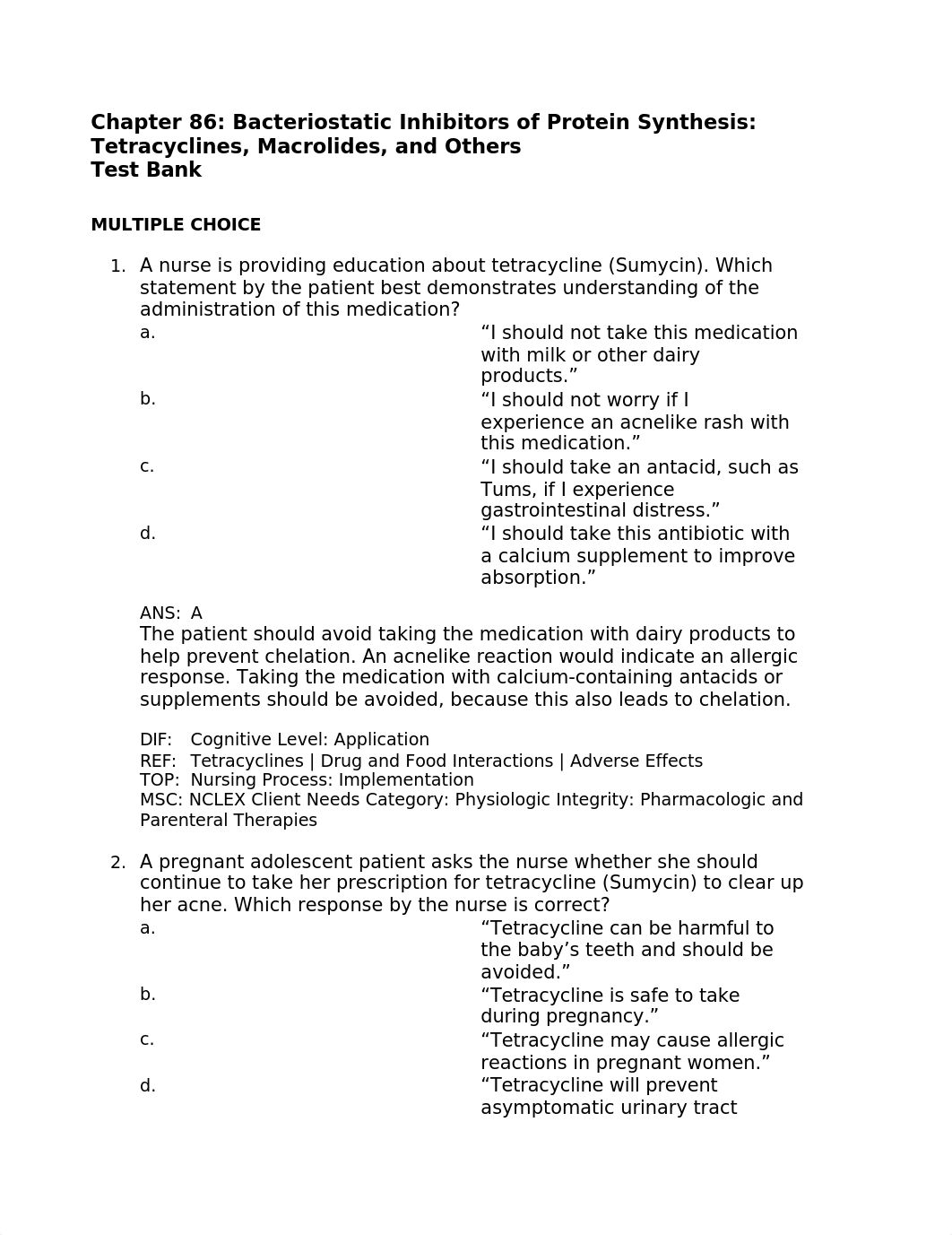 Bacteriostatic Inhibitors of Protein Synthesis: Tetracyclines, Macrolides, and Others_d2piqcodwmn_page1