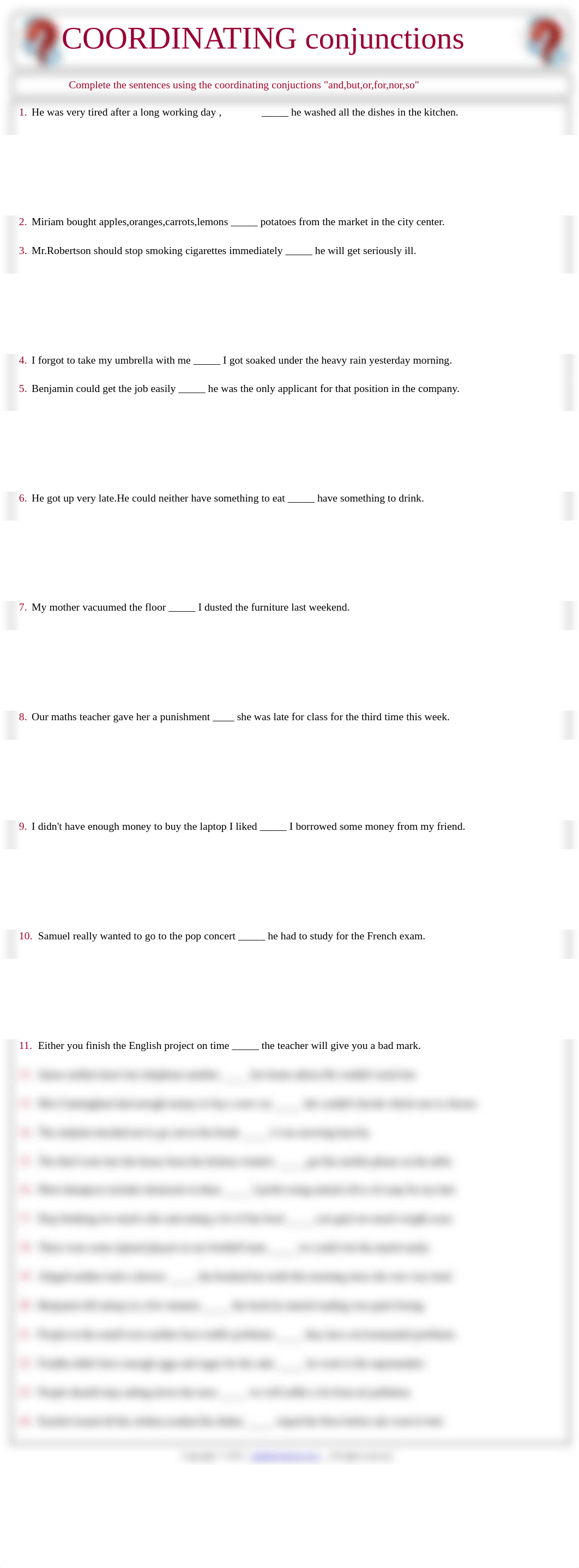 coordinating conjunctions exercises worksheet.pdf_d2ppoqvzof8_page1