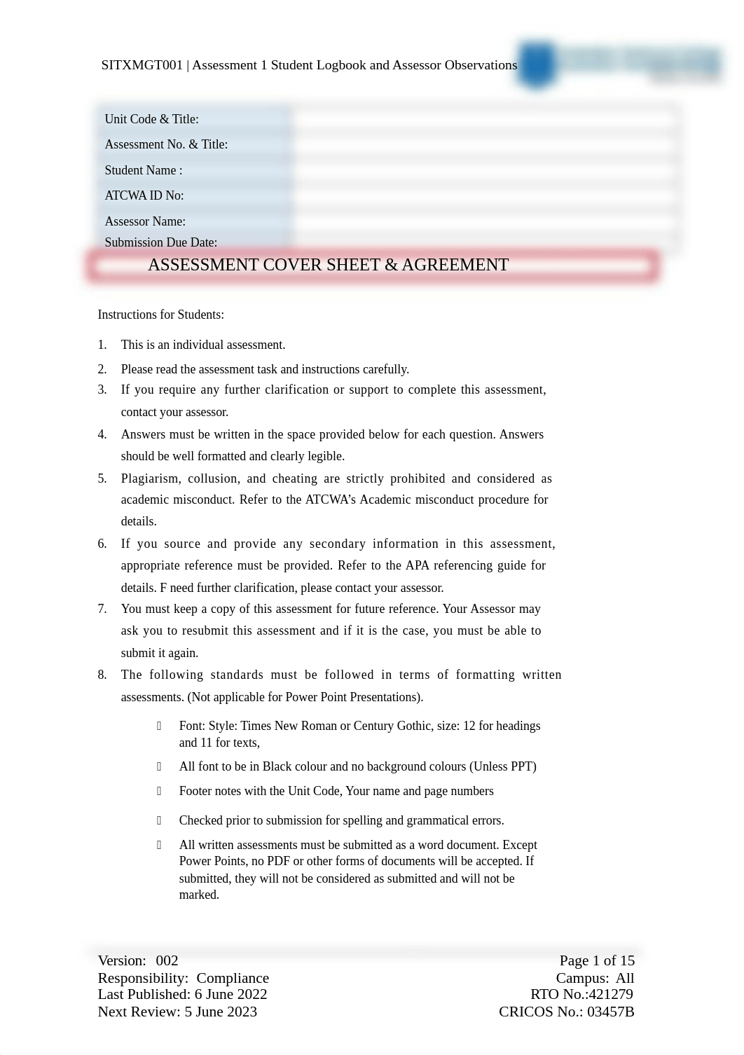 SITXMGT001 Assessment 1 with 2 options (1).docx_d2pqjhxori0_page1