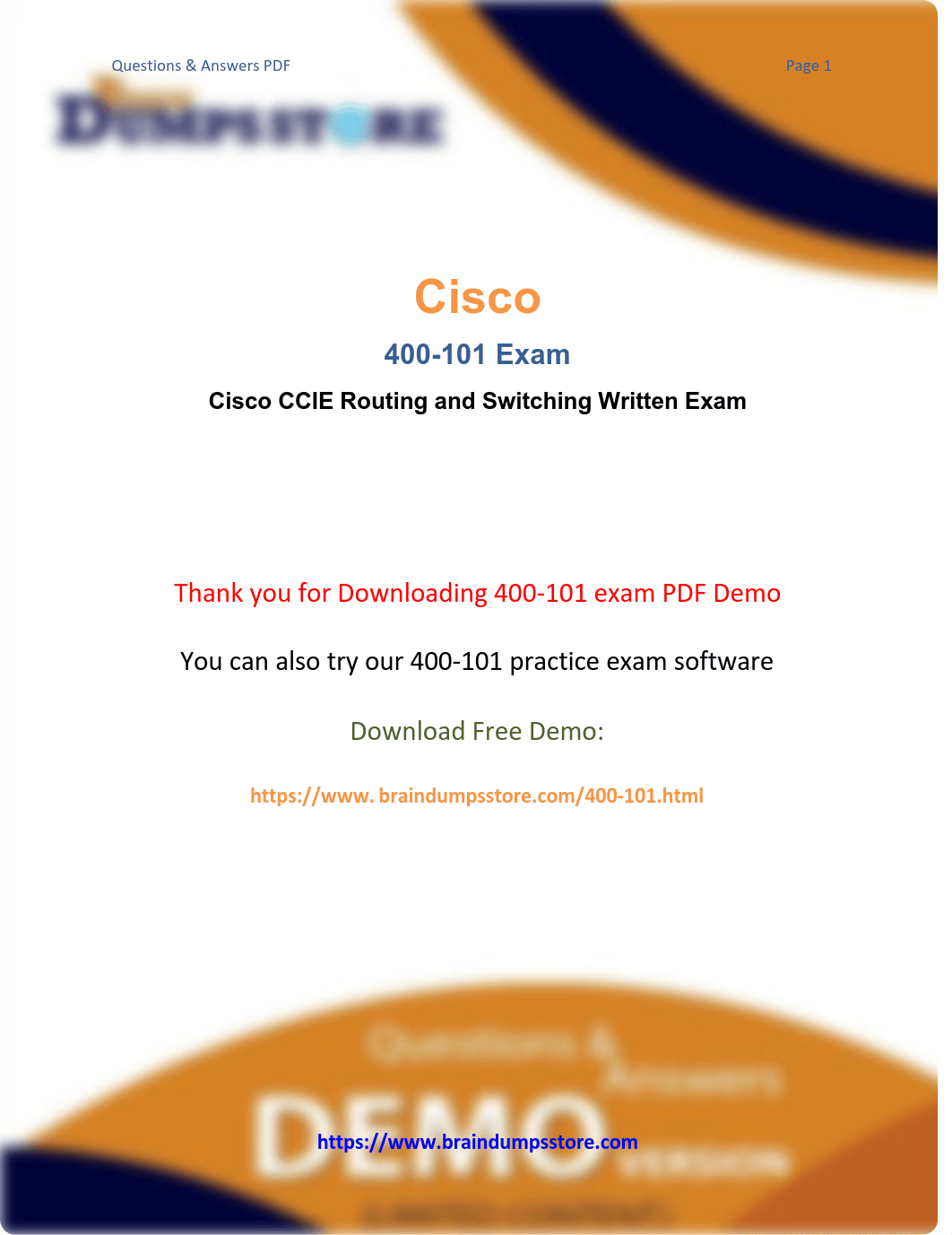 Study With Cisco 400-101 Exam Dumps - Free Trial.pdf_d2pwygyx129_page1