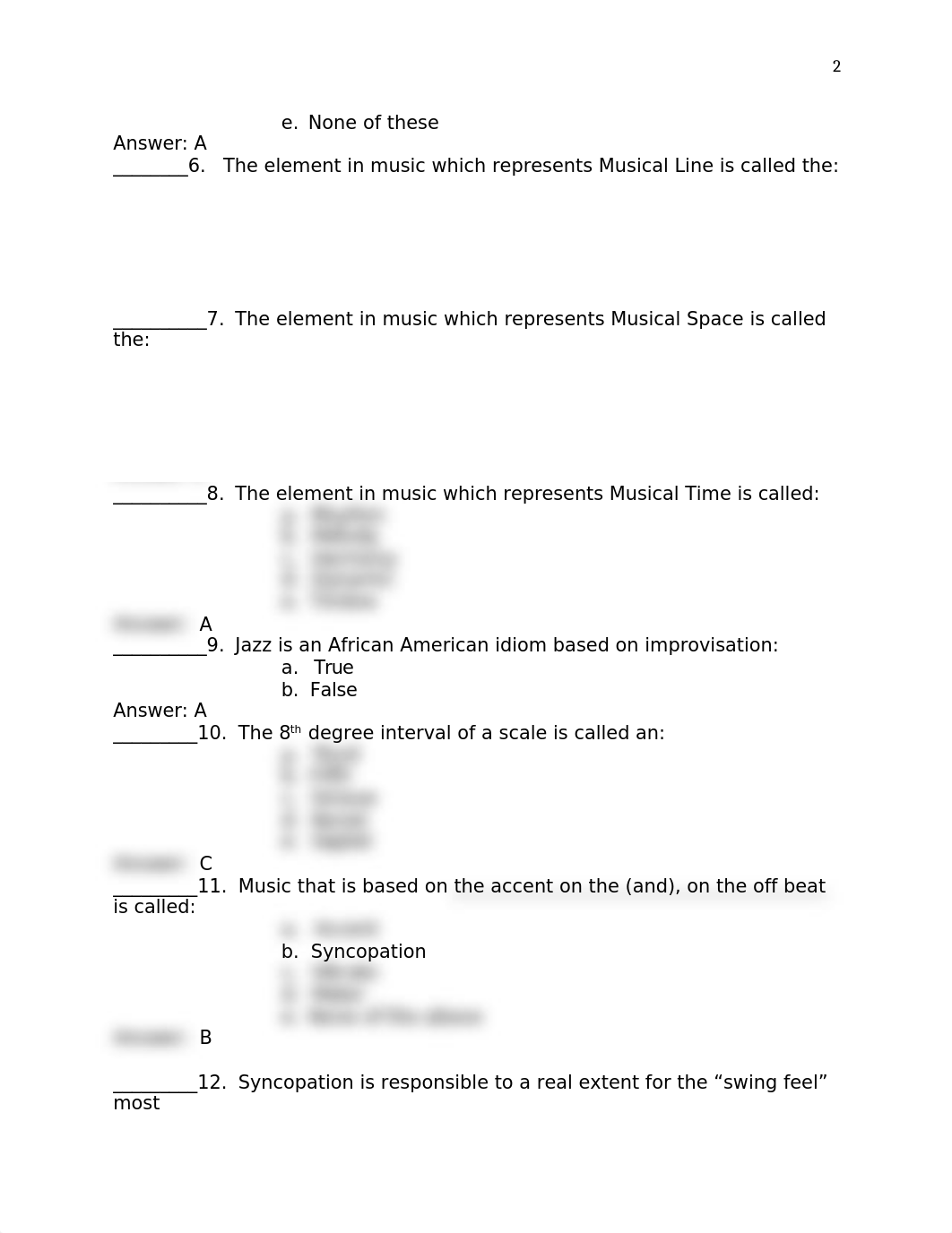 SOUTHERN UNIVERSITY AFRICAN AMERICAN AND AMERICAN POPULAR MUSIC TEST-1_d2q36je2xcf_page2