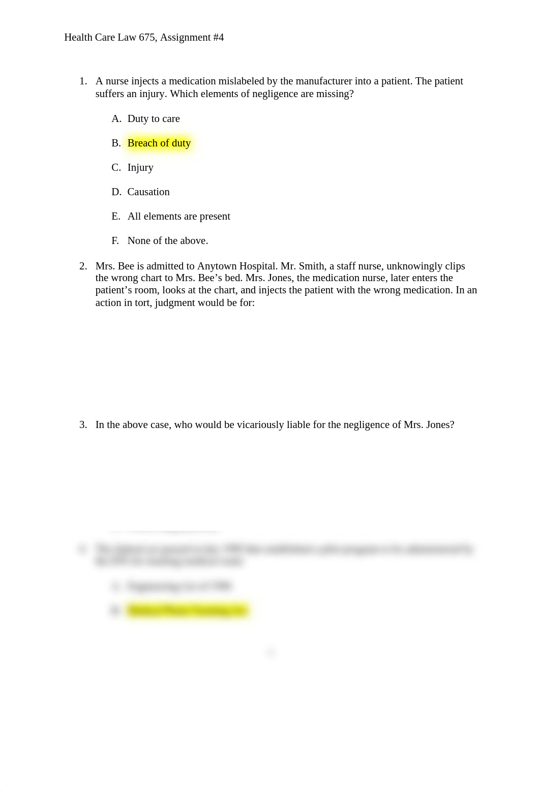 Health Care Law 675, Assignment #4.docx_d2ragwqsqf5_page1