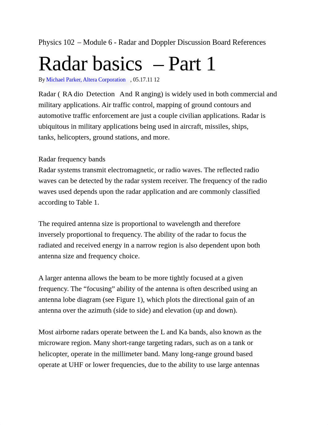 Physics 102 - Module 6 - Radar and Doppler Discussion Board References.pdf_d2s007tomml_page1