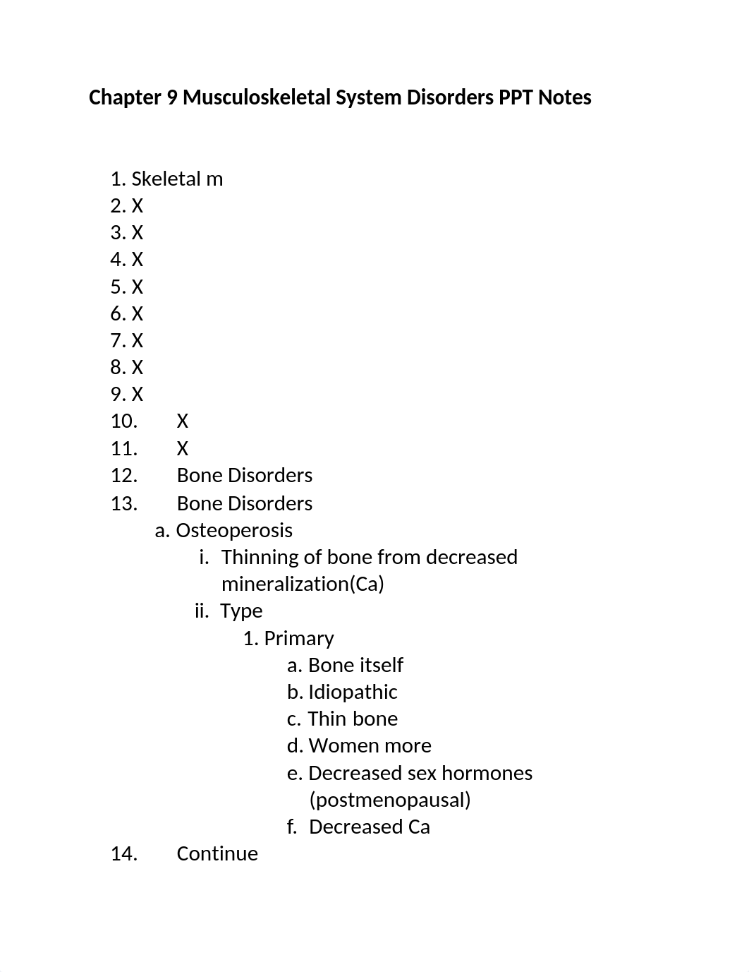 Chapter 9 Musculoskeletal System Disorders PPT Notes.docx_d2s98bd176i_page1