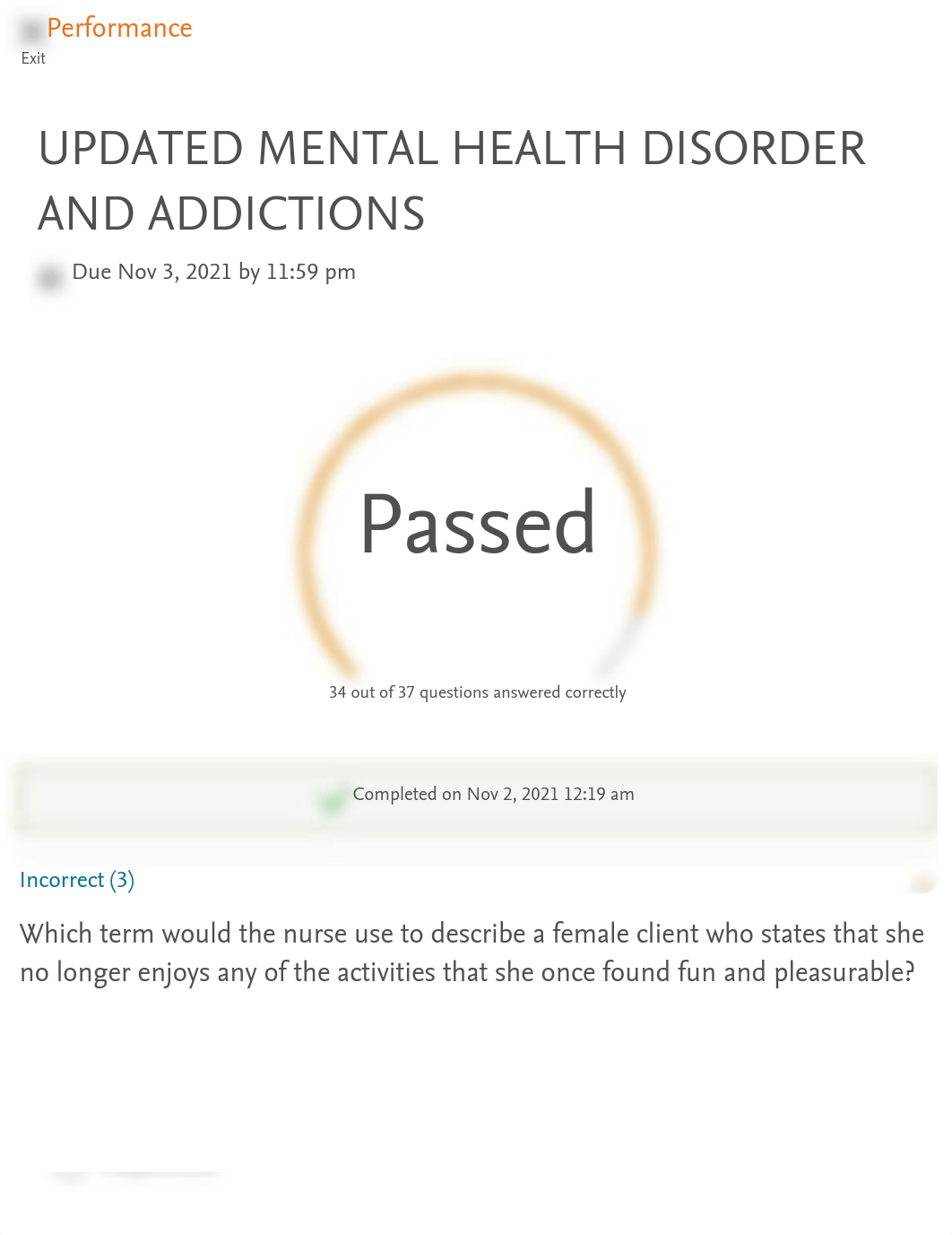 Elsevier Adaptive Quizzing - MENTAL HEALTH DISORDER AND ADDICTIONS.pdf_d2sb5vzqu9w_page1