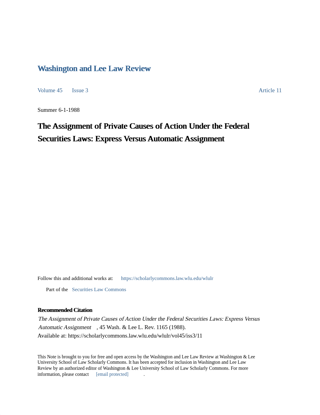 The Assignment of Private Causes of Action Underthe Federal Secu.pdf_d2sp0nflazx_page1