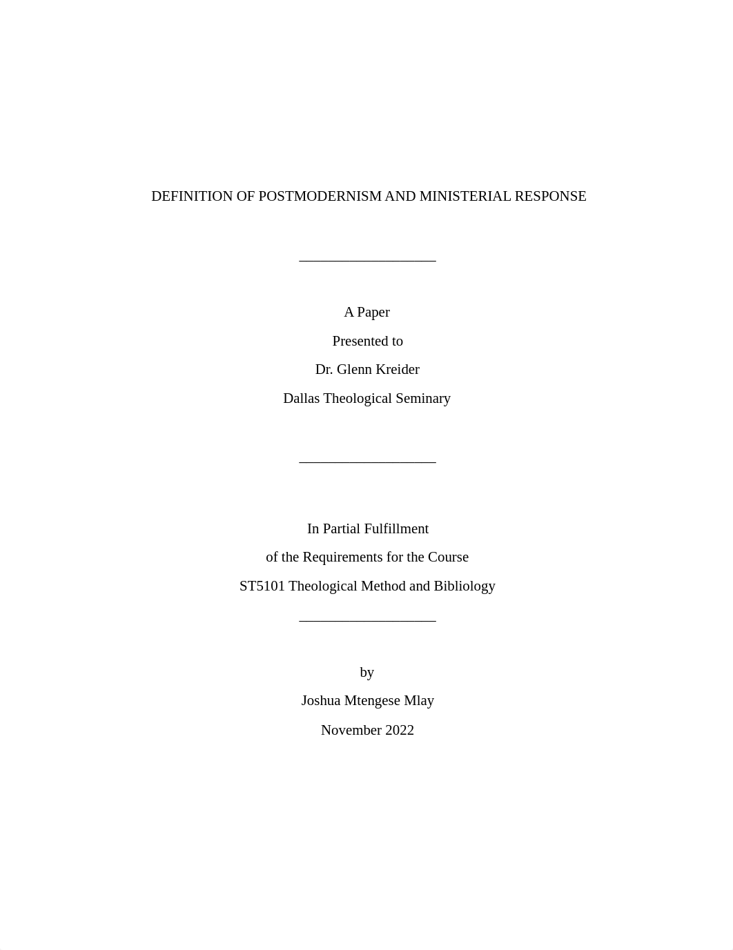 DEFINITION OF POSTMODERNISM AND MINISTERIAL RESPONSE FINAL.pdf_d2stra94e6i_page1