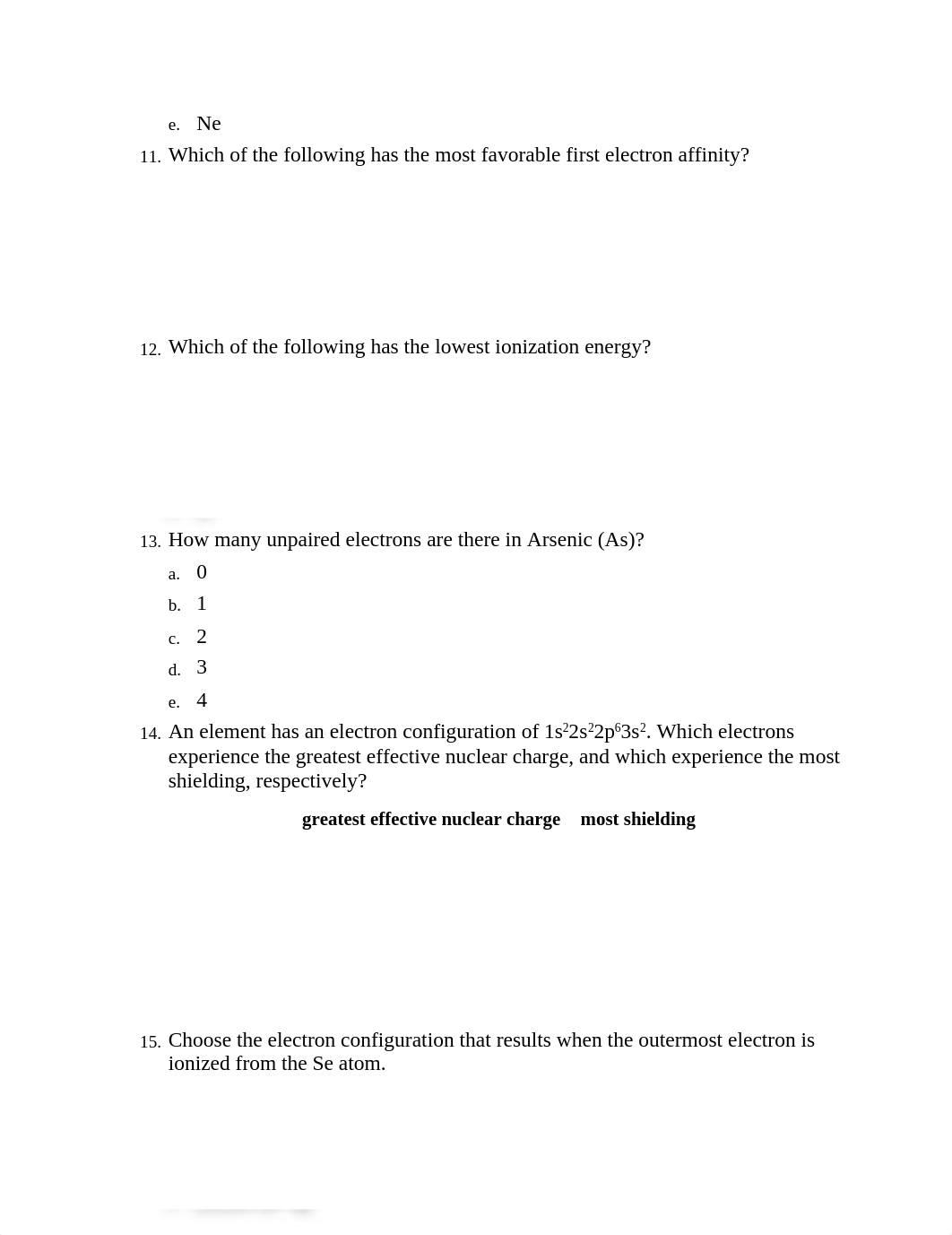 Questions from Previous Chemistry 115 Exams Periodic Properties of Elements_d2ths6z53s2_page3