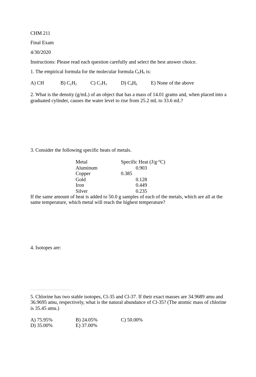 CHM 211 Final Exam SP2020 Print Copy.docx_d2tp9g9hmds_page1