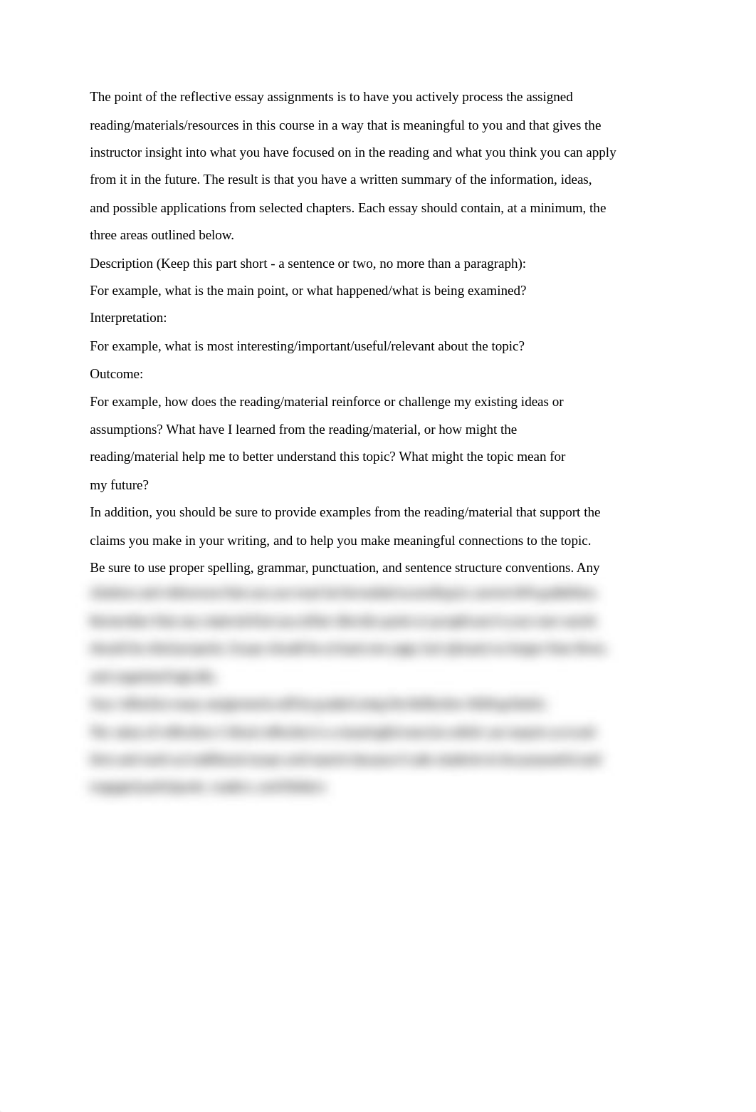 The point of the reflective essay assignments is to have you actively process the assigned.doc_d2ttmms8lck_page1