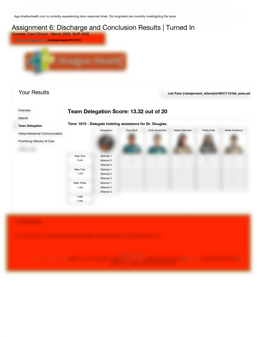 Assignment 6- Discharge and Conclusion | team delegation | Shadow Health.pdf_d2tvayv9mbt_page1