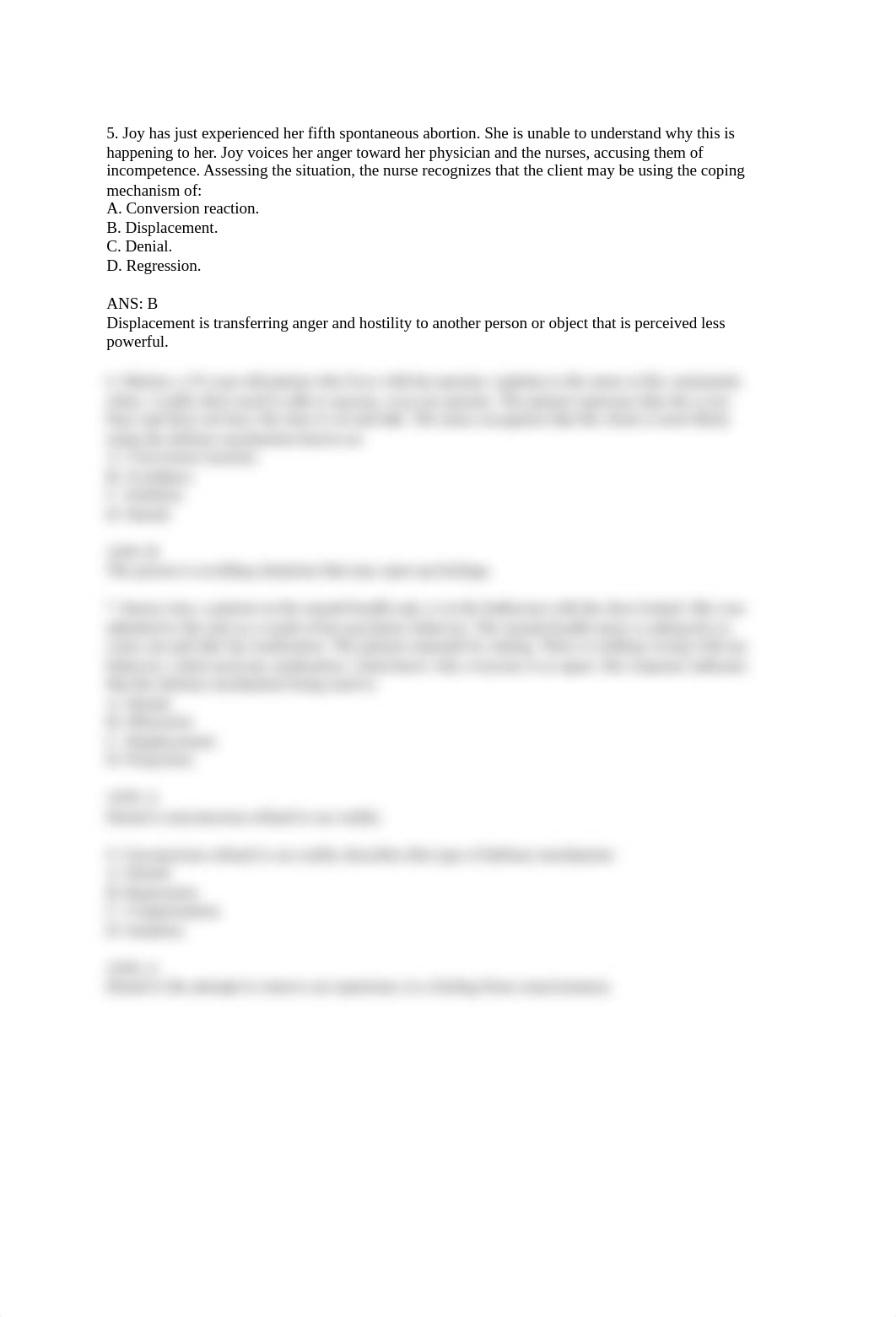 Chapter 07 Coping and Defense Mechanisms Practice Questions - Neeb's Mental Health Nursing Fifth Edi_d2uh4wbt7yn_page2