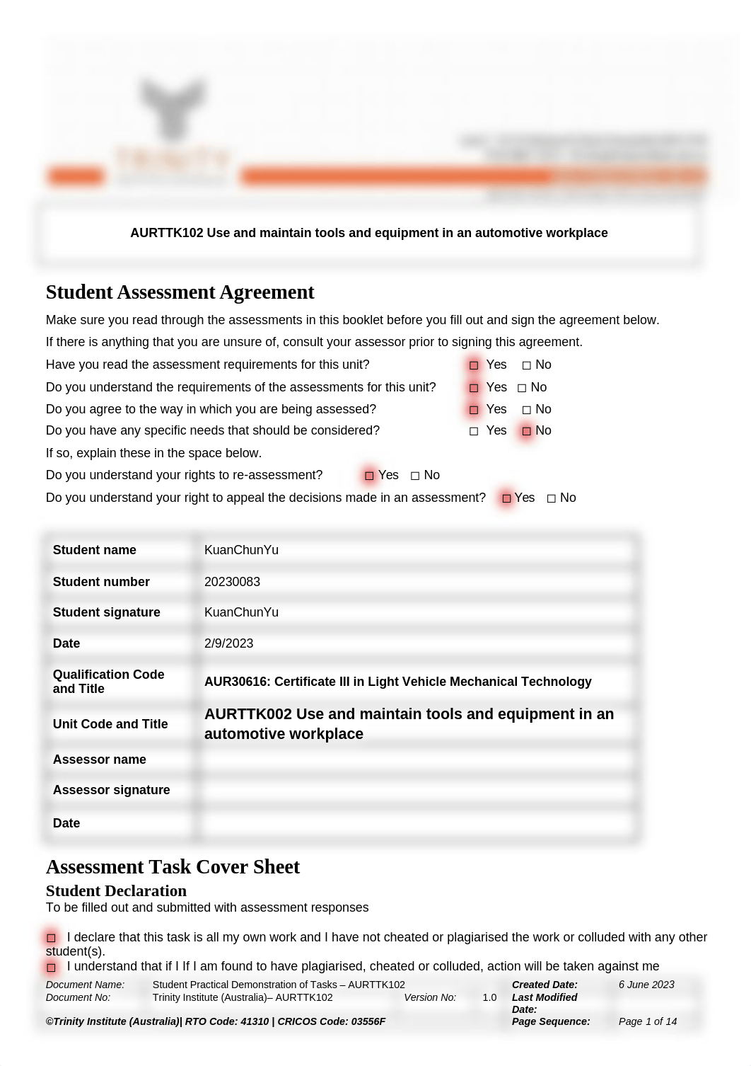 AURTTK102_Assessment 2_Practical Demonstration Tasks.docx_d2uo9ak2tlw_page1