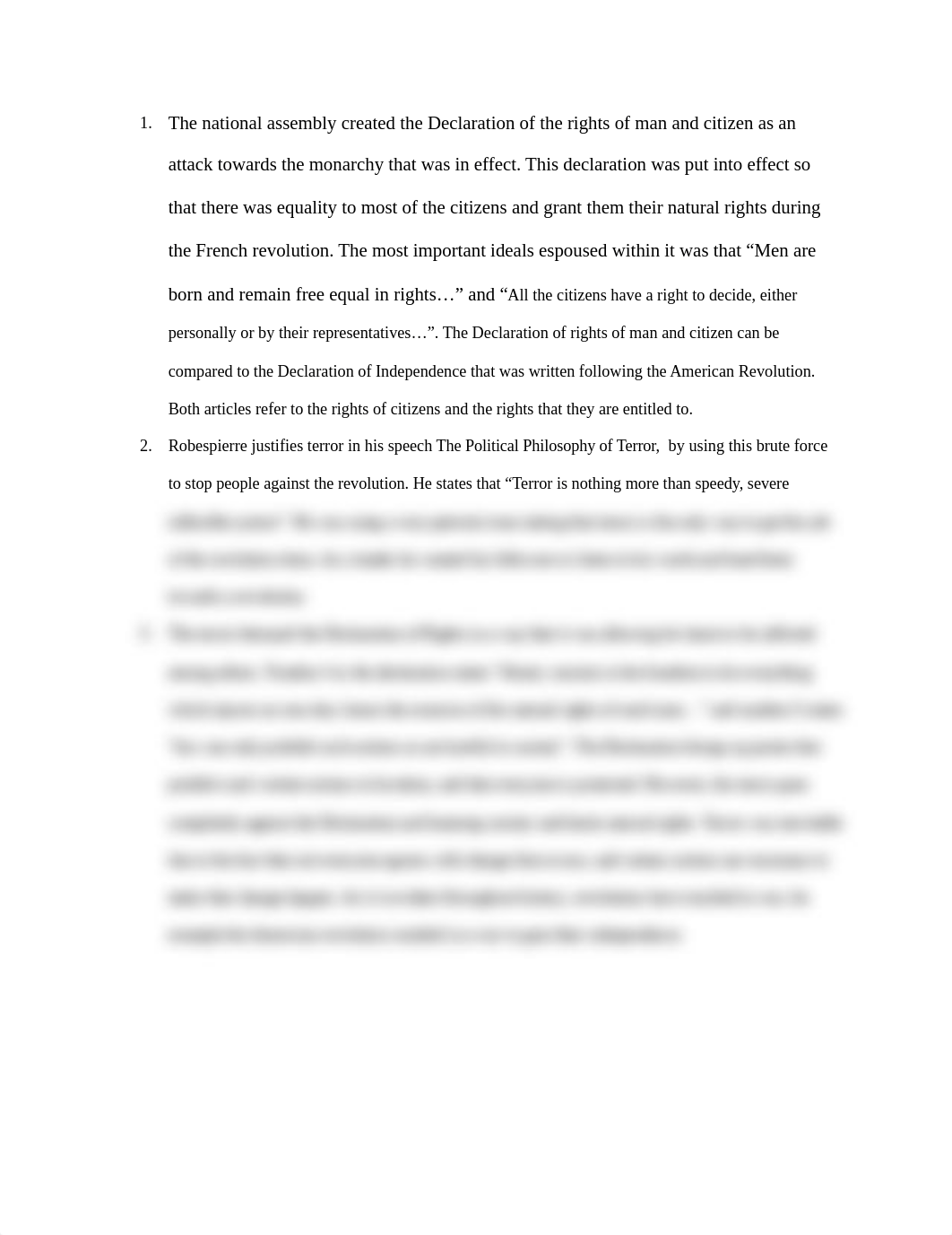 The national assembly created the Declaration of the rights of man and citizen as an attack towards_d2vb4121czq_page1