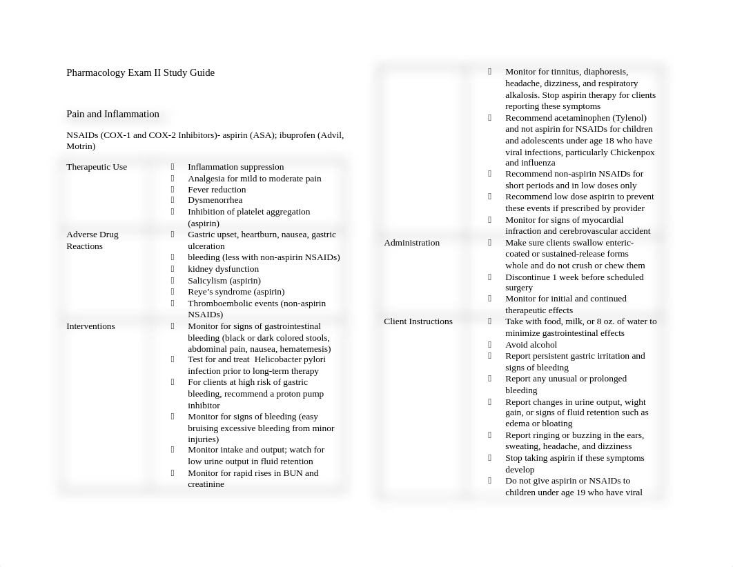 Pharmacology Exam II Study Guide.docx_d2vdv1f7asn_page1