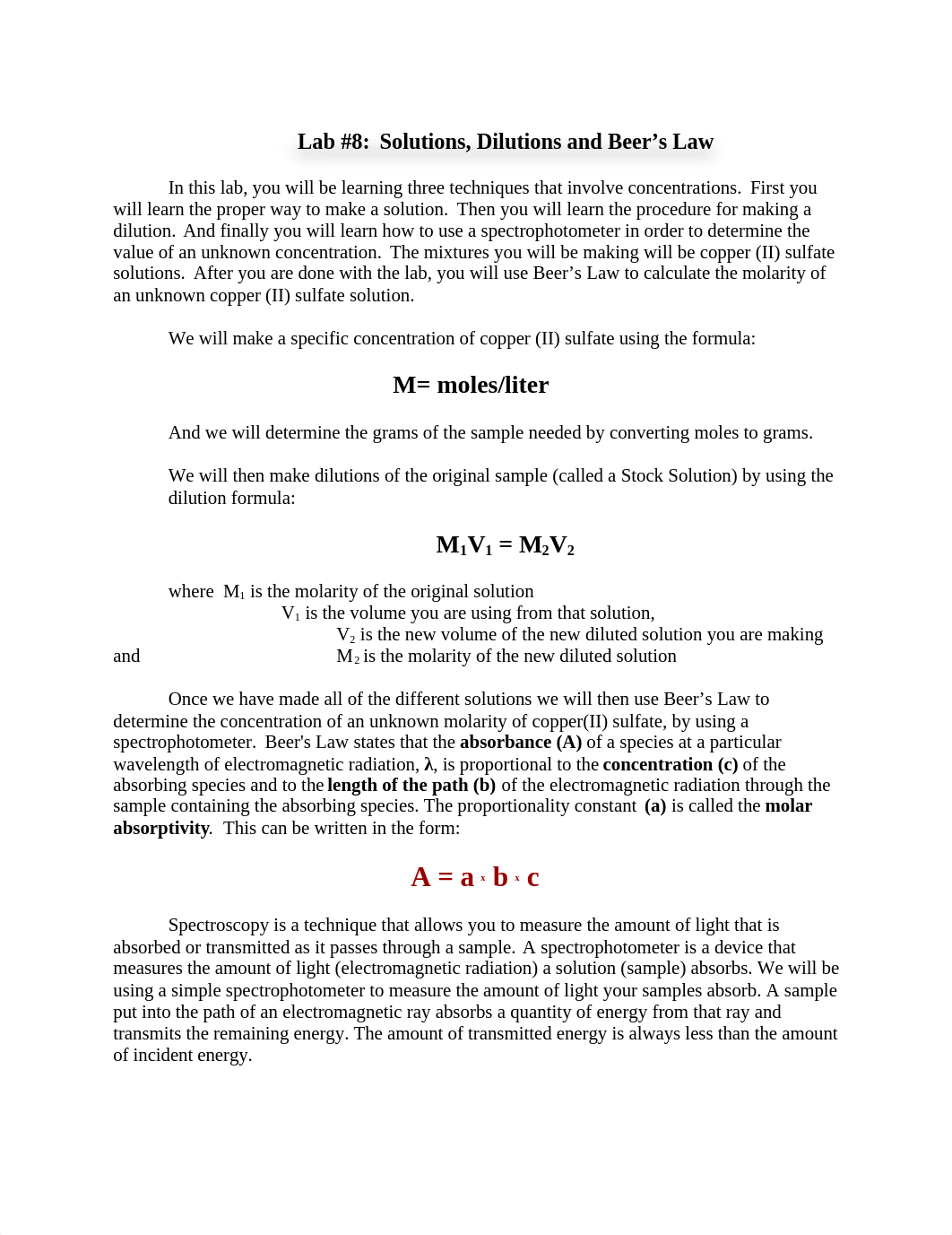 LAB  8 Solution Dilutions Beers Law.doc_d2vhbz9nzkl_page1