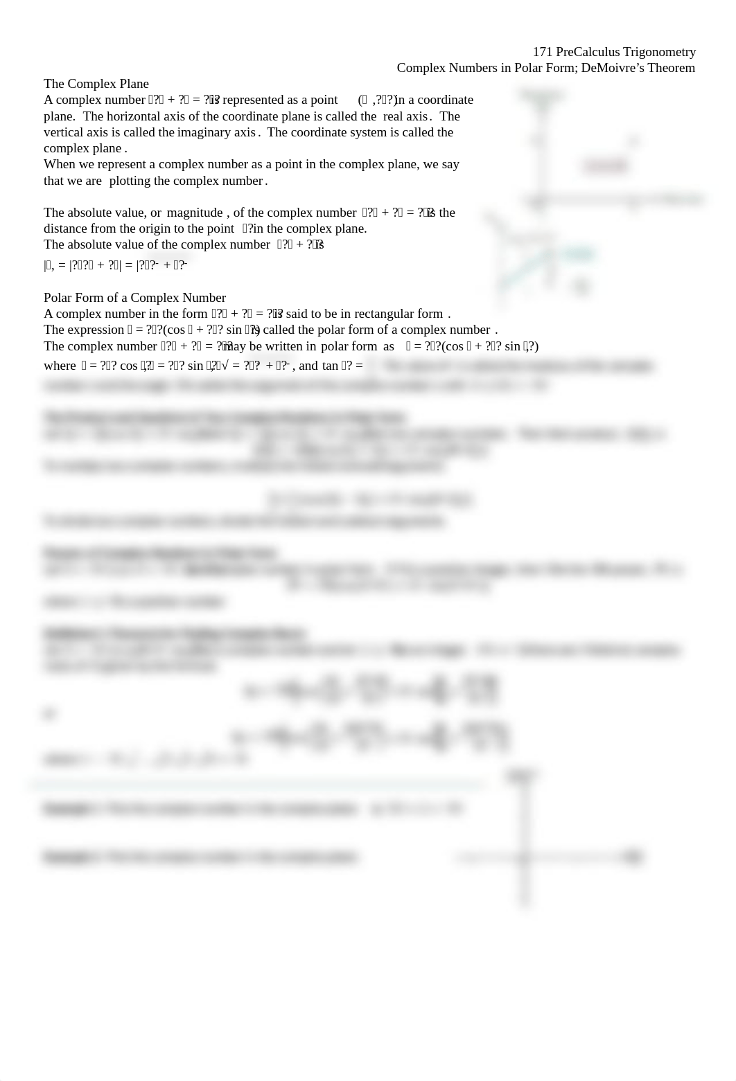 Comp Numb in Polar;  DeMoivre's Thm handout (Wilkes  Wilson).pdf_d2voixi6oc8_page1