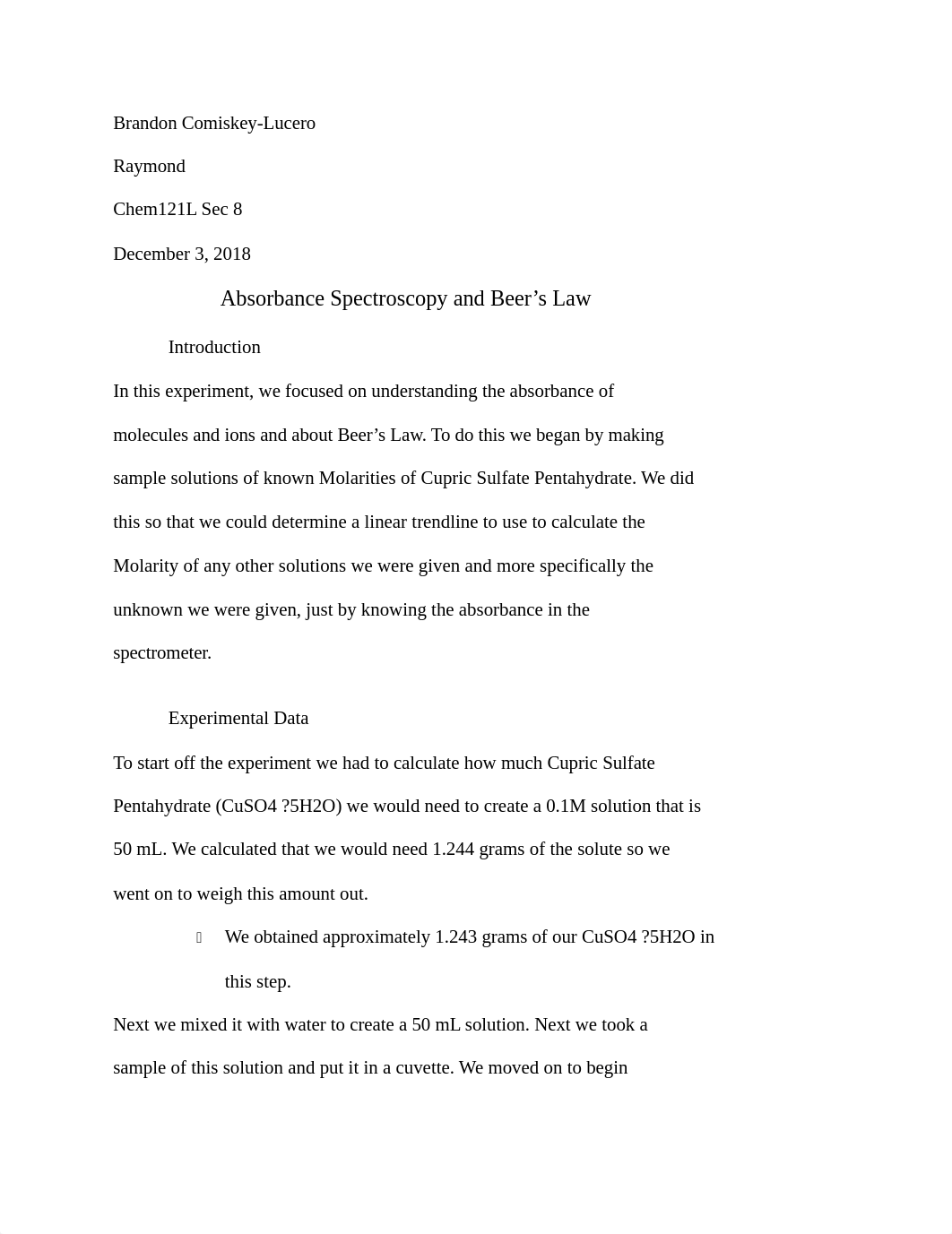 Absorbance Spectroscopy and Beer's Law.docx_d2vs3p38hc6_page1