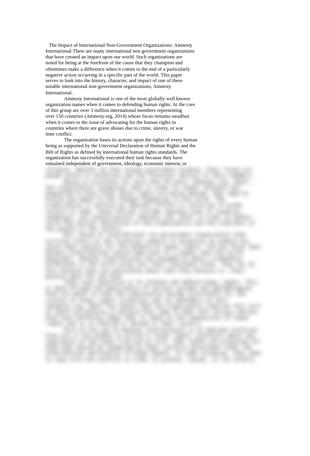 The Impact of International Non-Government Organizations - Has the Amnesty International Become Less_d2vywowb9lw_page1