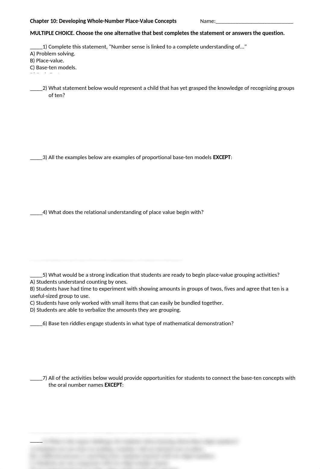 Teaching Math Developmentally-ISBN-13 978-0134802084-Ch.10-Whole-Number Place-Value Concepts [QUIZ a_d2w9u4f4xfm_page1