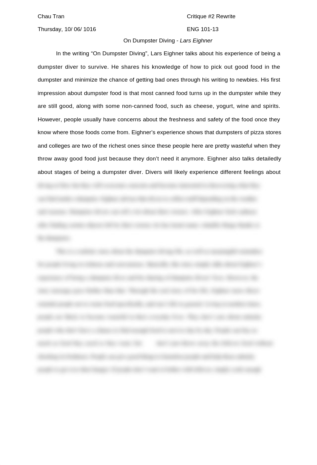 Critique #2 - On Dumpster Diving - Lars Eighner.docx_d2wc6qjcq7n_page1