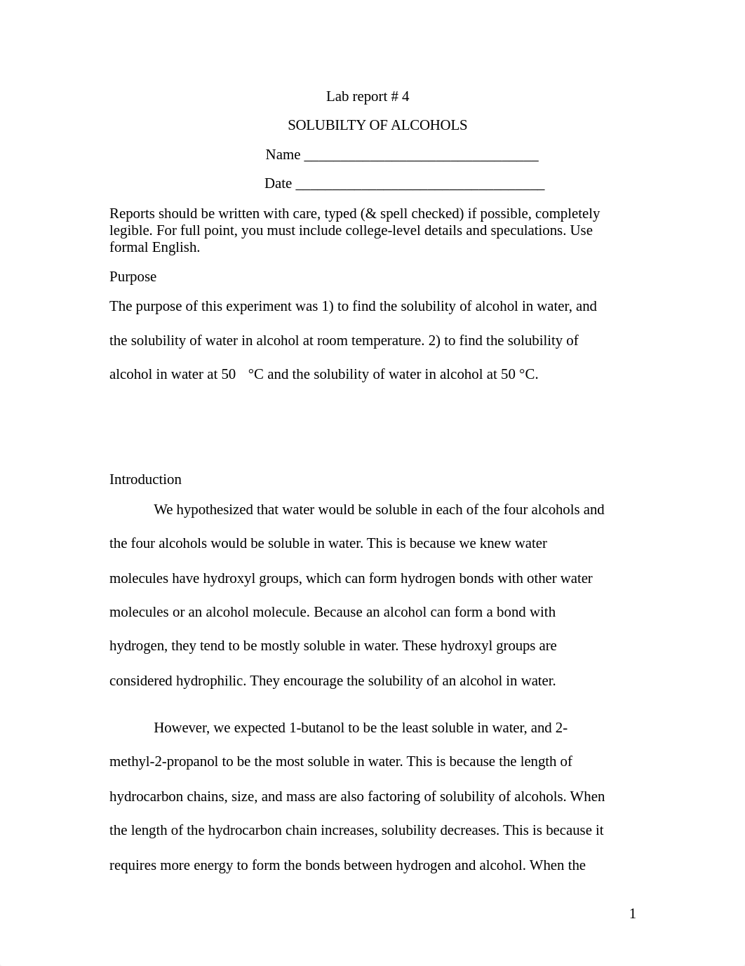 4. Solubility of Alcohols report sheet.docx_d2wlxwpqy14_page1