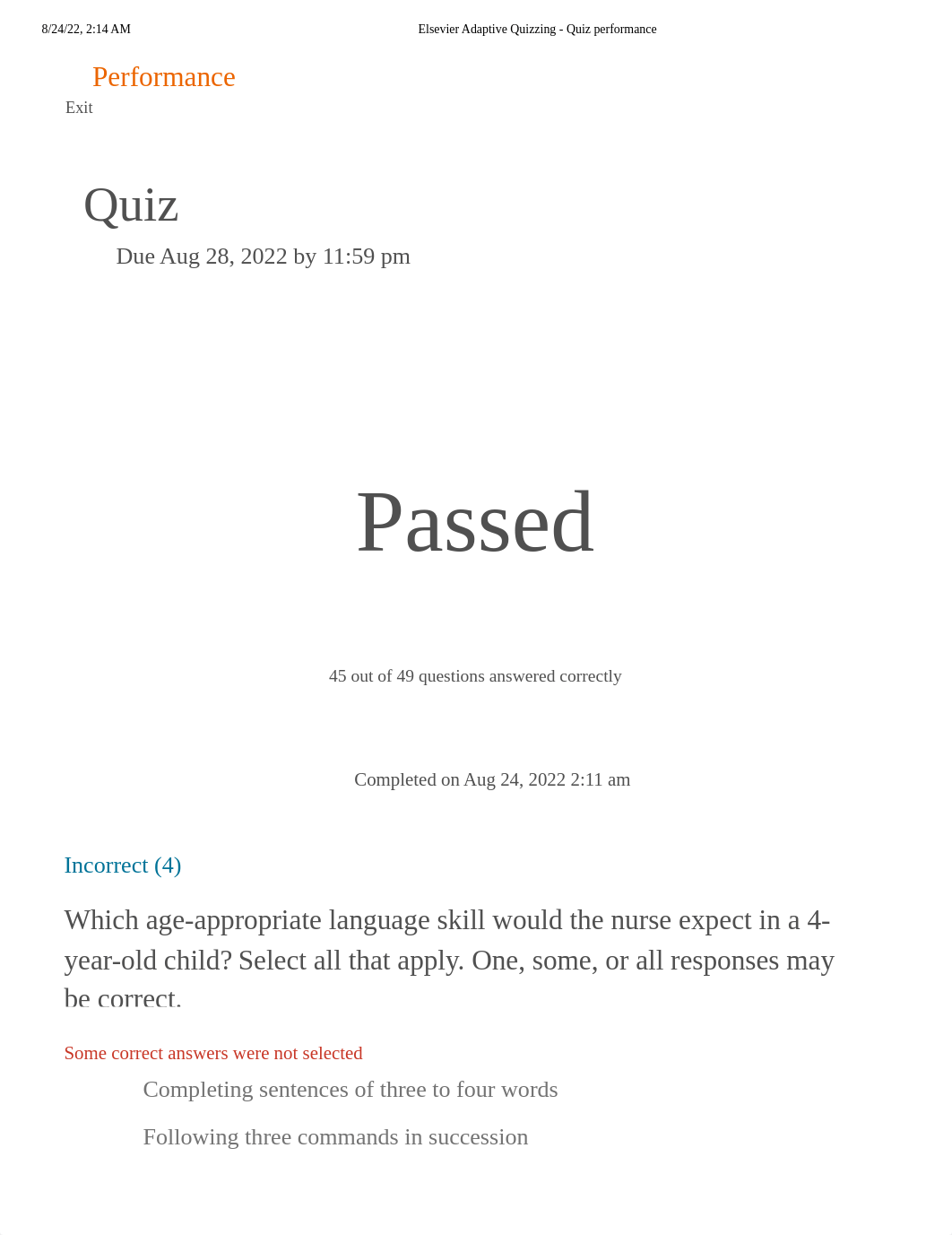 Elsevier Adaptive Quizzing - Quiz performance 33 WRONG.pdf_d2wmet5x1zt_page1