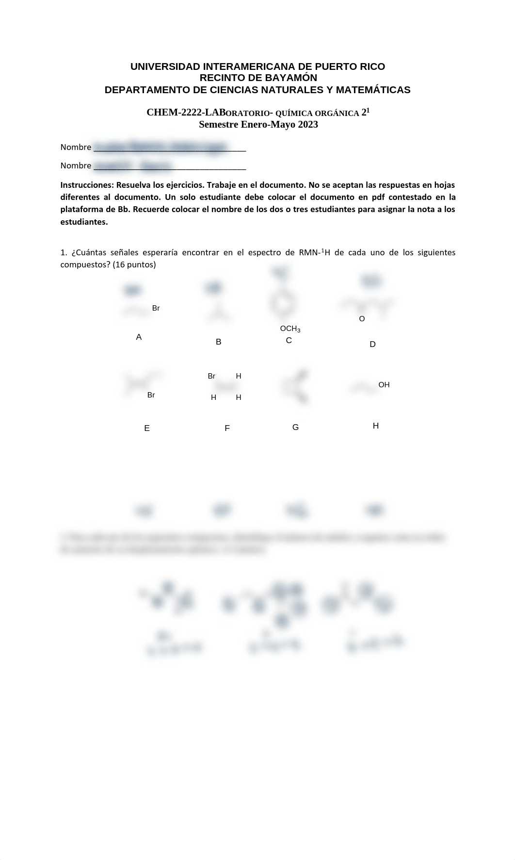 CHEM 2222 .Laboratorio Dry Lab Espectroscopia II RMN Claudia Ospina 2-1_230221_202342.pdf_d2x7eb9uou1_page1