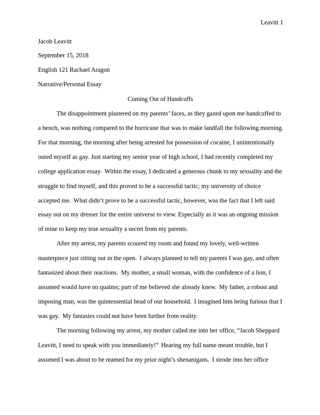 Personal Narrative Essay-Coming Out-Final Draft 1.docx_d2xiouop6ia_page1