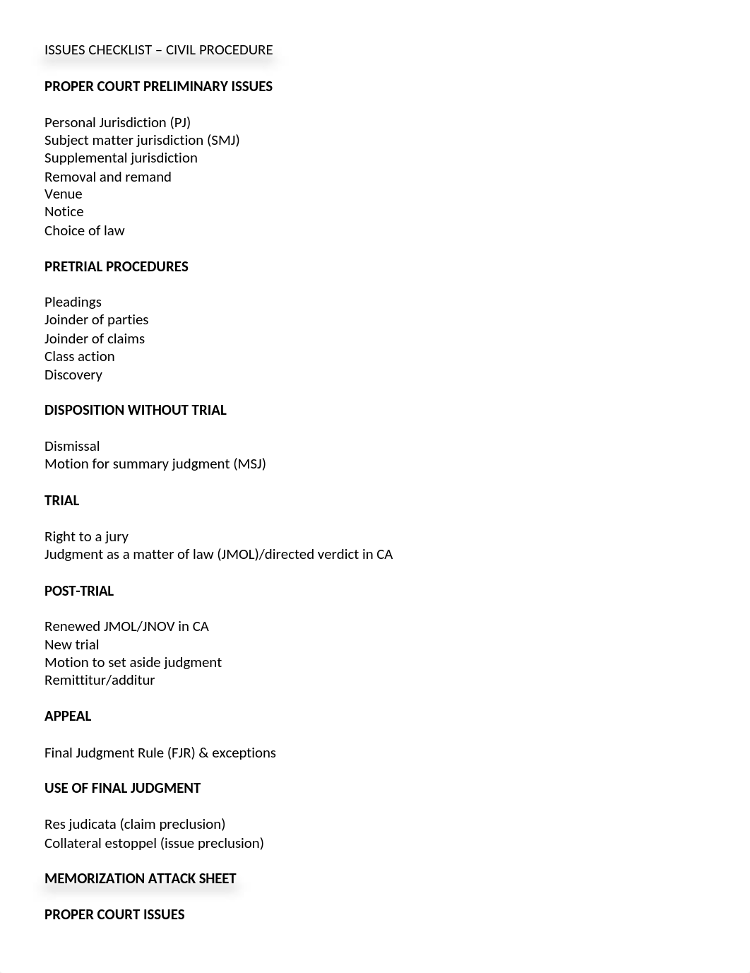 ISSUES CHECKLIST - CIVIL PROCEDURE.docx_d2xxm5re1z3_page1