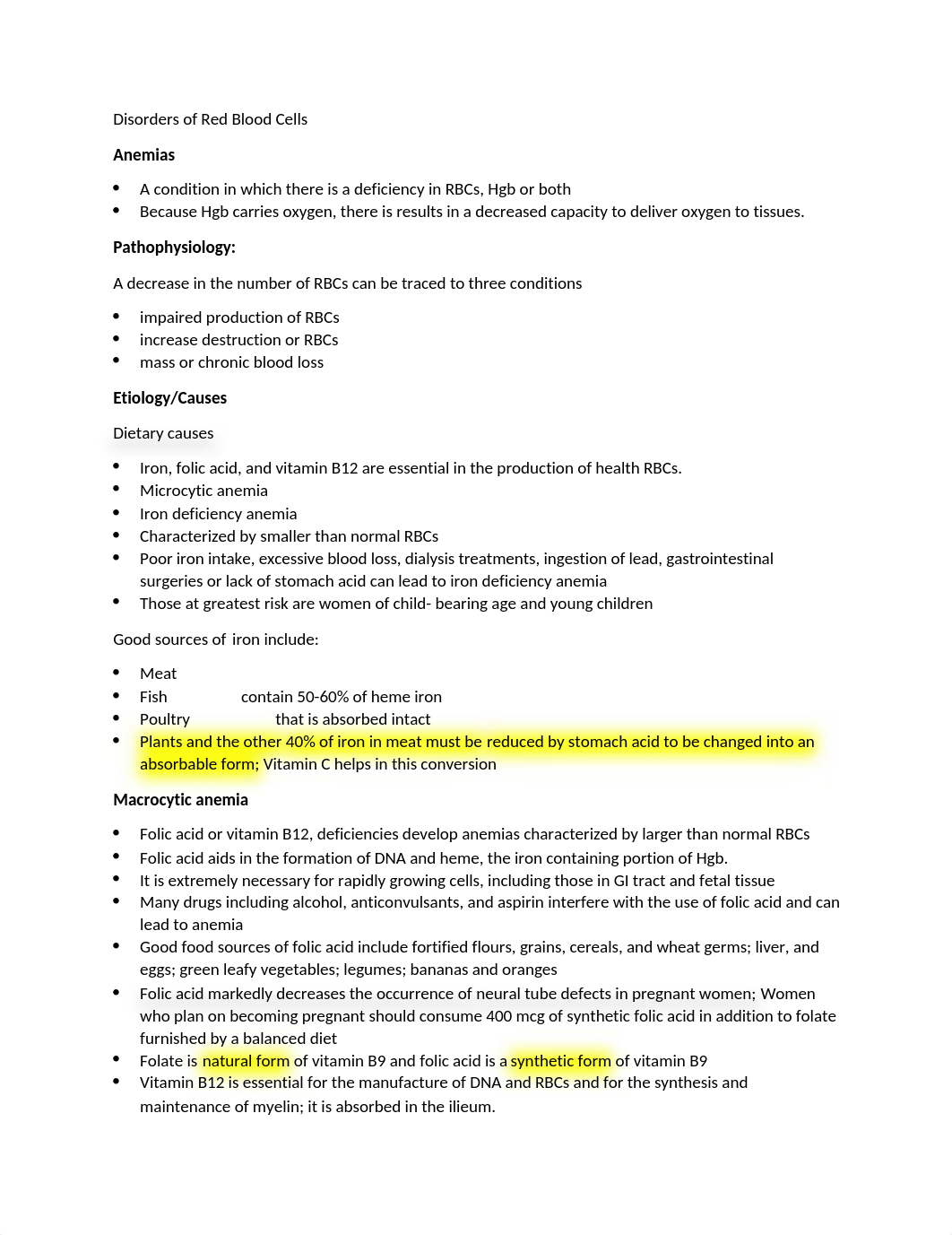 Outline chapter 28 med Surg 1 hematological and lympahtic disorders revised (1).docx_d2y2r2a6ko5_page1