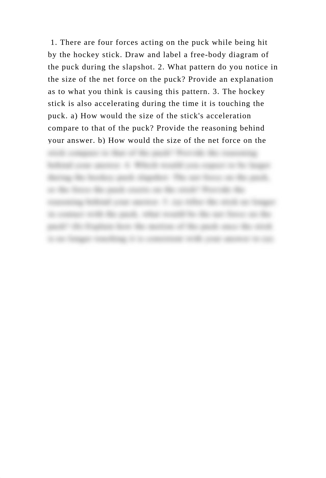 1. There are four forces acting on the puck while being hit by the ho.docx_d2y6ga62eyh_page2