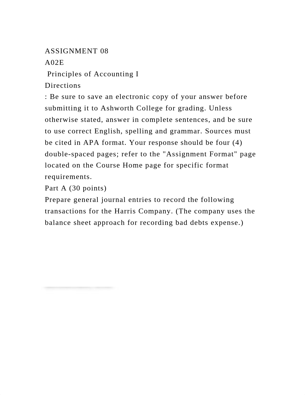 ASSIGNMENT 08A02E Principles of Accounting IDirections  Be .docx_d2zcy7czi4i_page2