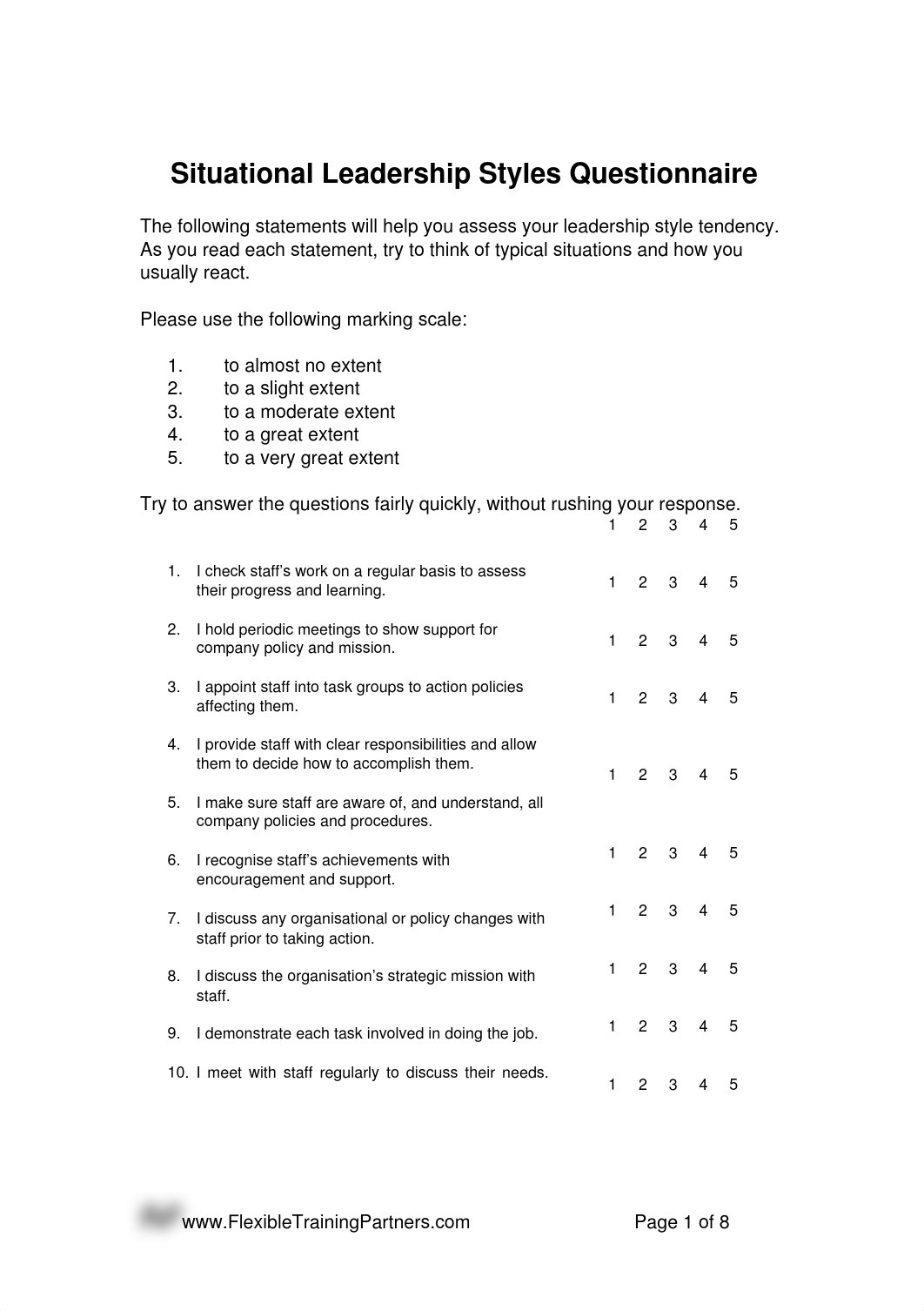 COMM 388 Chapter 9 Situational Leadership Styles Questionnaire_d2zqntjc254_page1