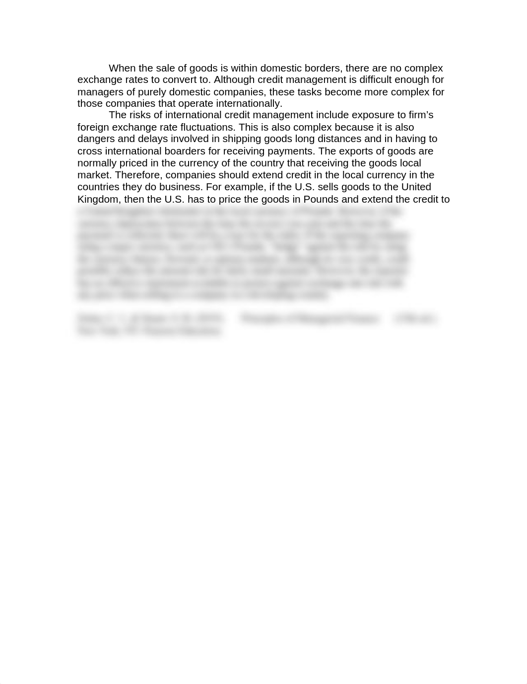 The risks of international credit management include exposure to firm's foreign exchange rate fluctu_d3014kx7pri_page1