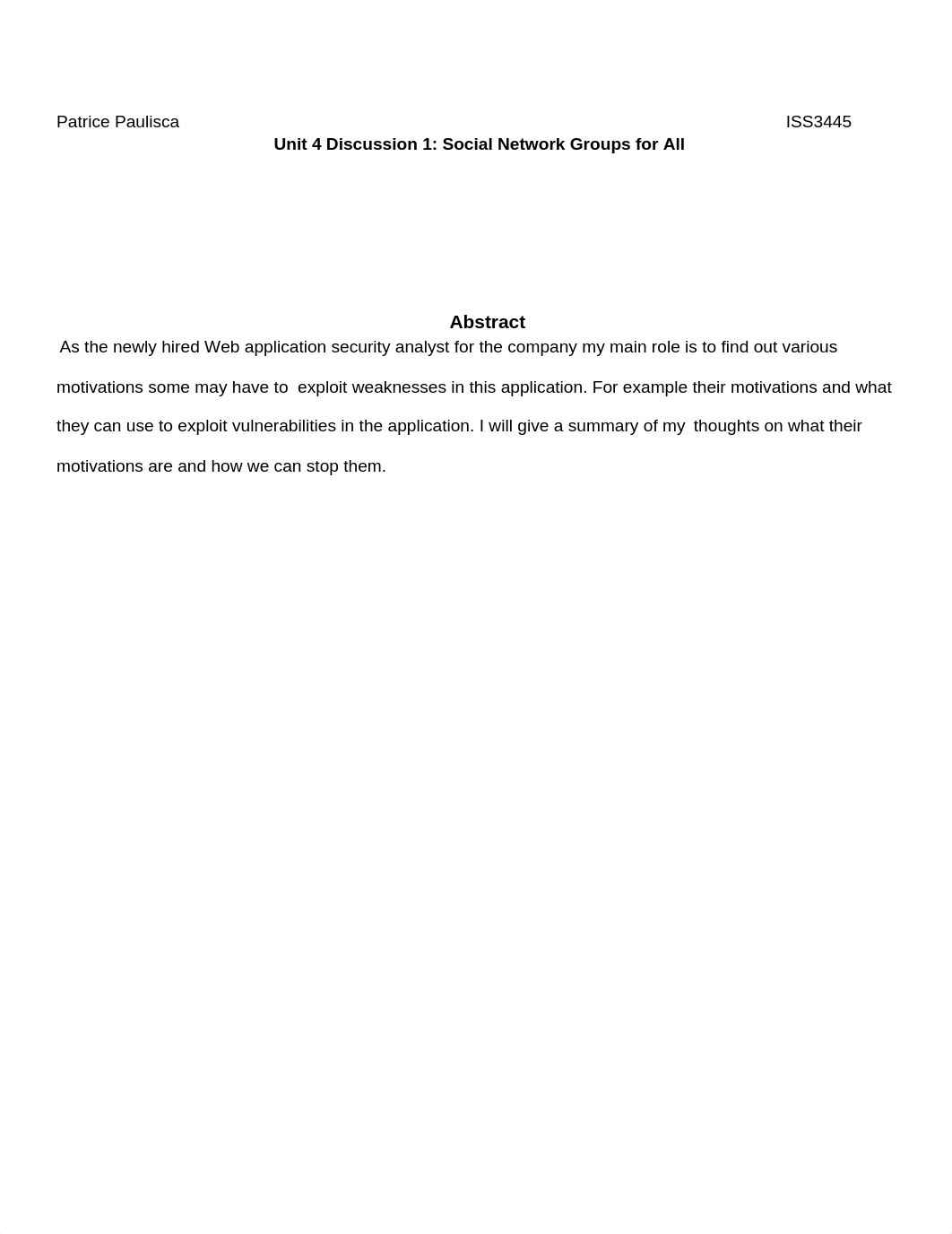 Unit 4 Discussion 1: Social Network Groups for All—"A Stupendous Idea or   Security Incident Waiting_d308iu57wdf_page2