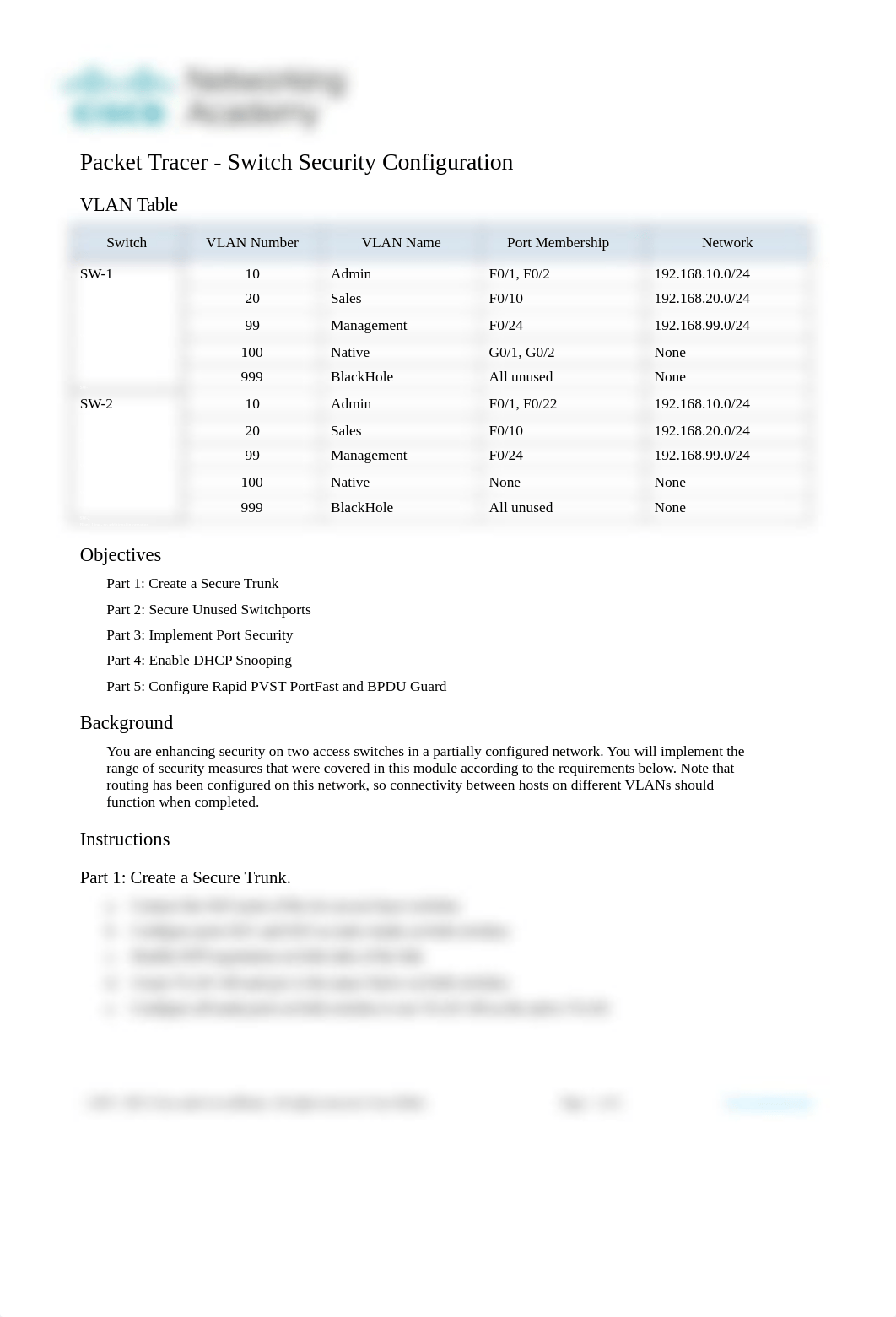 11.6.1 Packet Tracer - Switch Security Configuration.docx_d30l49oh7uz_page1