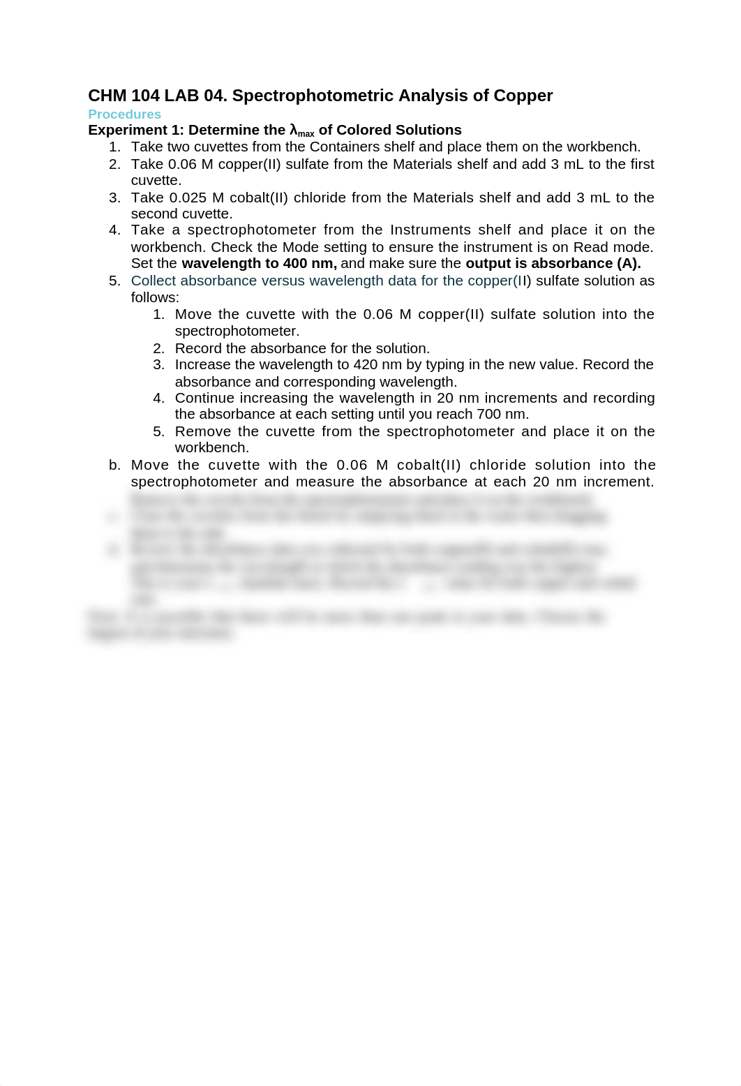 CHM 104 LAB 04. Spectrophotometric Analysis of Copper Student.docx_d31ro6rlljj_page1