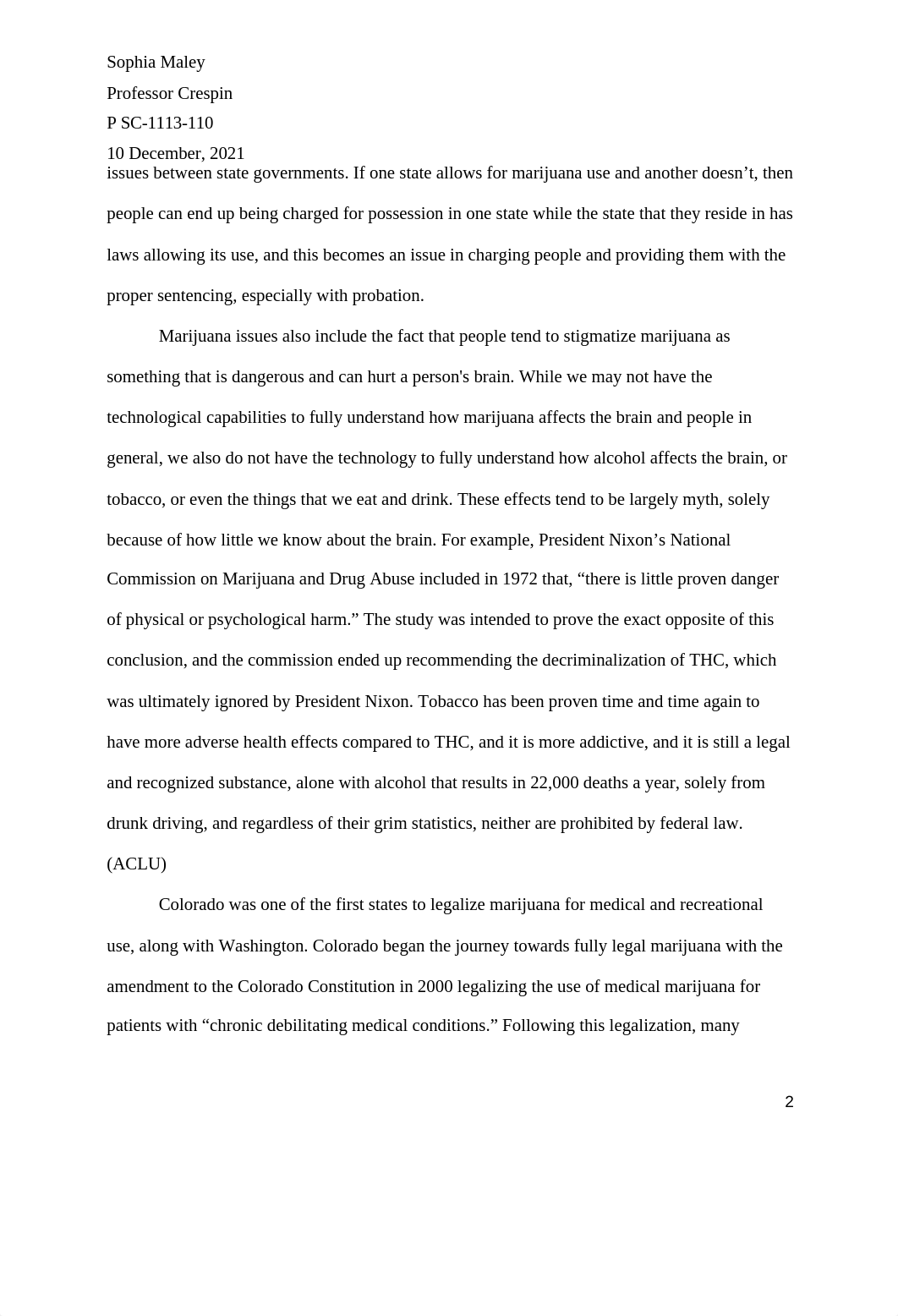 Federal Legalization Of Marijuana_ Sophia Maley.docx_d320zww3867_page2