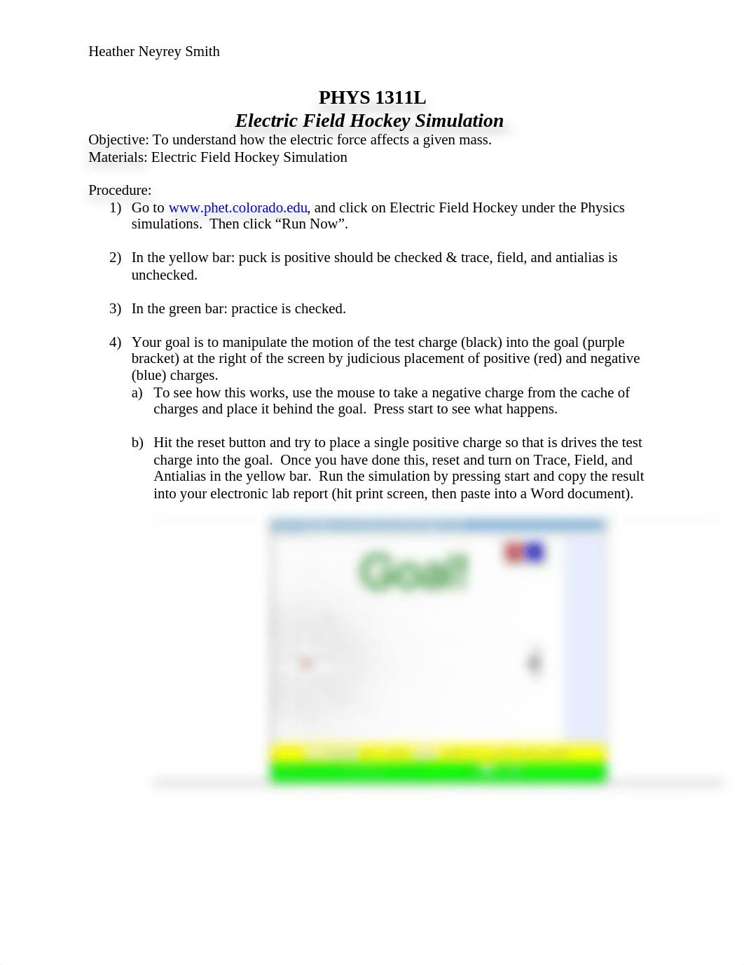 Heather Smith - 1311 Lab 1 - Electric Field Hockey Simulation_DPG (5).docx_d3250slsxuu_page1